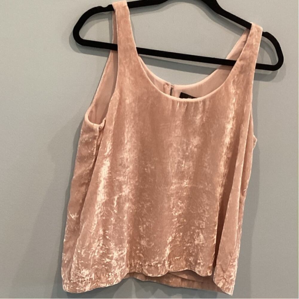 J.Crew Womens Velvet Tank Size 6 Blush Pink Shell Classic Preppy Fairy Grunge - Picture 3 of 10